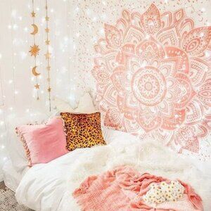 Bohemian Pink Mandala Wall Tapestry Decor